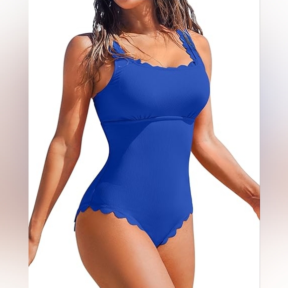 CHARMO Royal Blue Athletic One‎ Piece Swimsuit - Picture 2 of 6